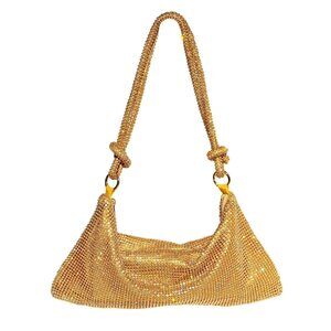 6630 Rhinestone Purse, Sparkly Gold Clutch Purses Diamond Evening Bag